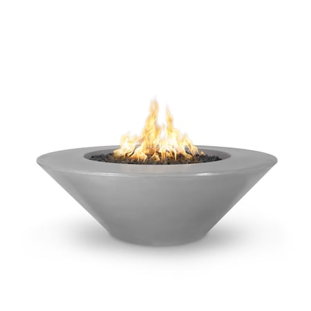 The Outdoor Plus 60 Round Cazo Fire Pit, GFRC Concrete, Natural Gray, Spark Ignition with Flame Sense, Liquid Propane OPT-CZ60FSEN-NGY-LP